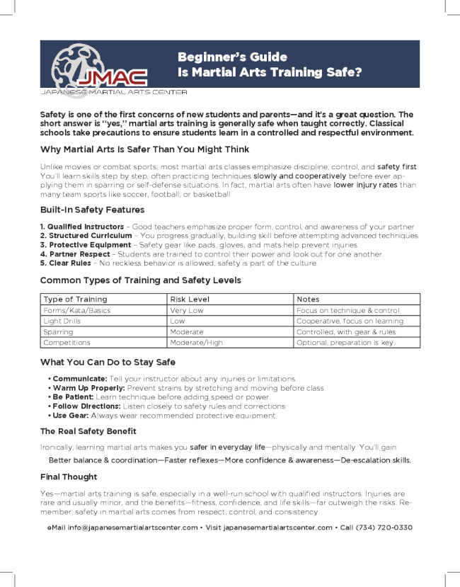 Beginner's Guide: Is Martial Arts Training Safe?
