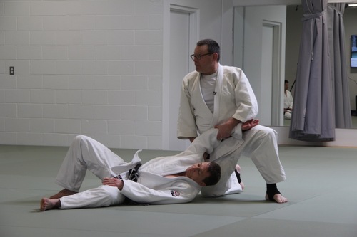 Two people at an Ann Arbor martial arts event.