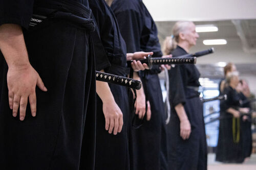 JMAC students practicing Iaido in Ann Arbor
