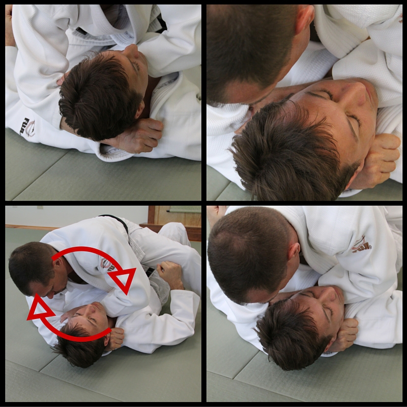 Two angles of sode-guruma-jime.