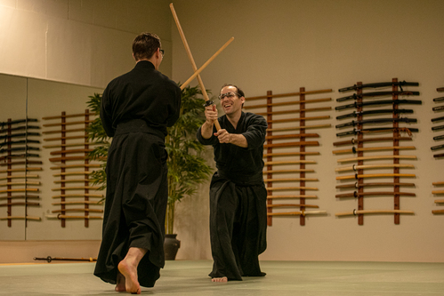 Practicing iaido in Ann Arbor with bokkens